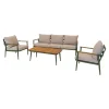 Lesli Living Loungeset Riga Naturel/Groen Set van 4