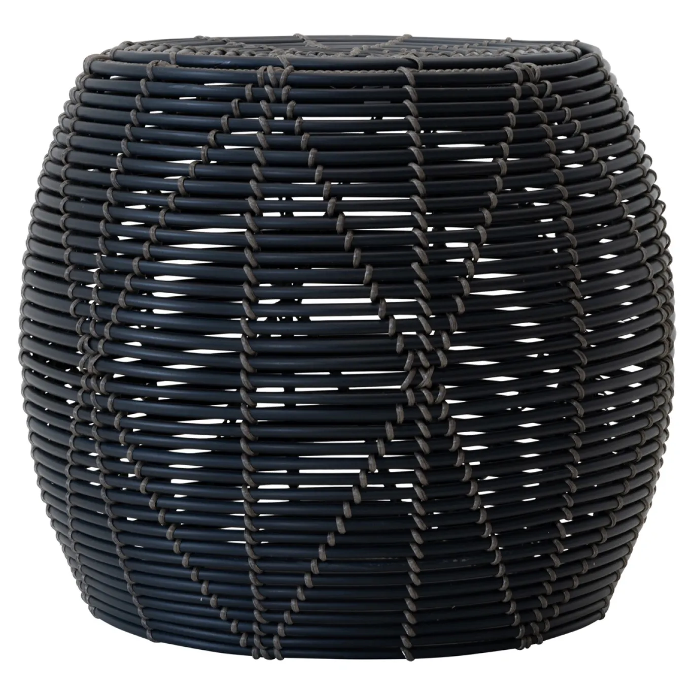 Lesli Living Poef Birma Wicker Zwart Ø46x40cm