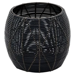 Lesli Living Poef Birma Wicker Zwart Ø46x40cm