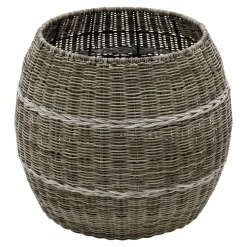 Lesli Living Poef Laos Wicker Beige Ø46x40cm