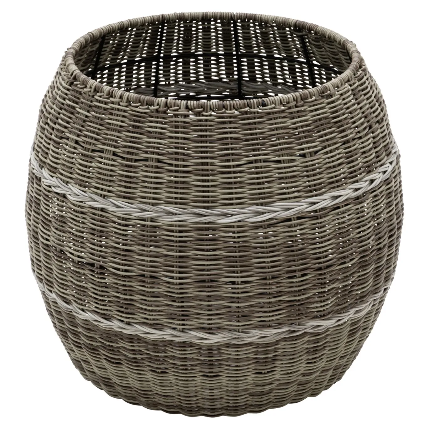 Lesli Living Poef Laos Wicker Beige Ø46x40cm
