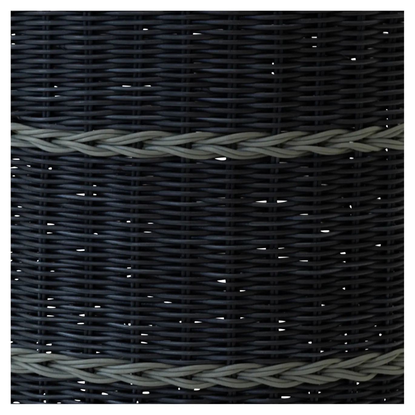 Lesli Living Poef Saigon Wicker Zwart Ø41x40cm