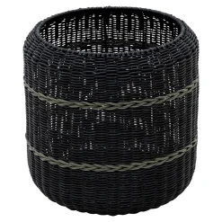 Lesli Living Poef Saigon Wicker Zwart Ø41x40cm