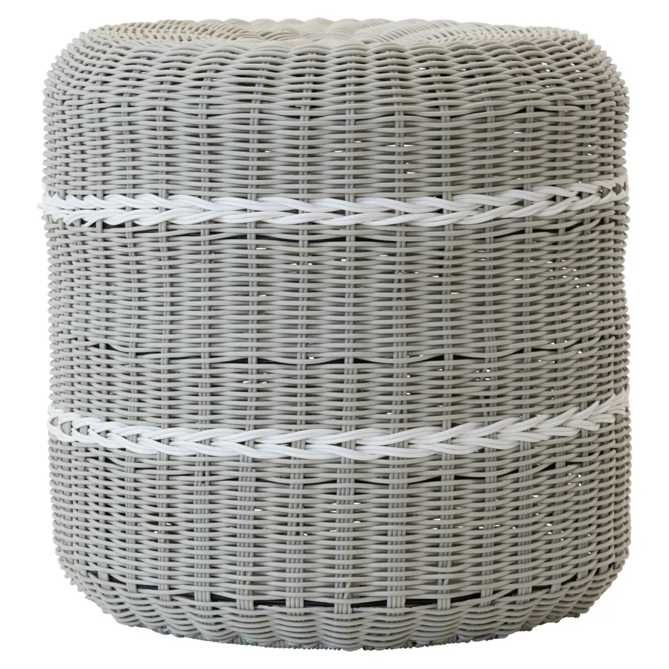 Lesli Living Poef Saigon Wicker Grijs Ø41x40cm