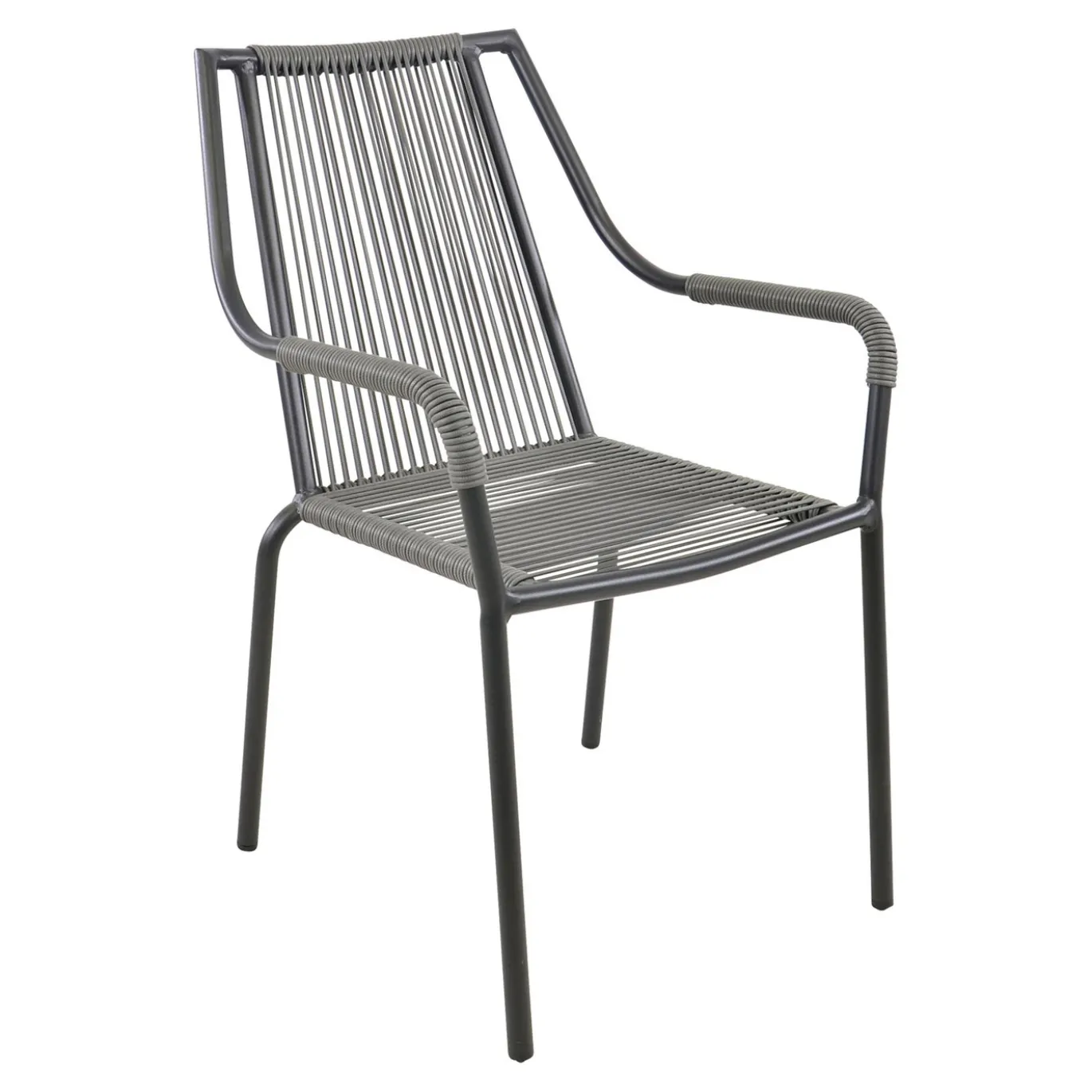 Lesli Living Stapelbare Tuinstoel Shelo Donkergrijs