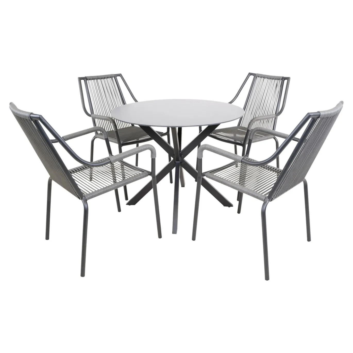 Lesli Living Stapelbare Tuinstoel Shelo Donkergrijs