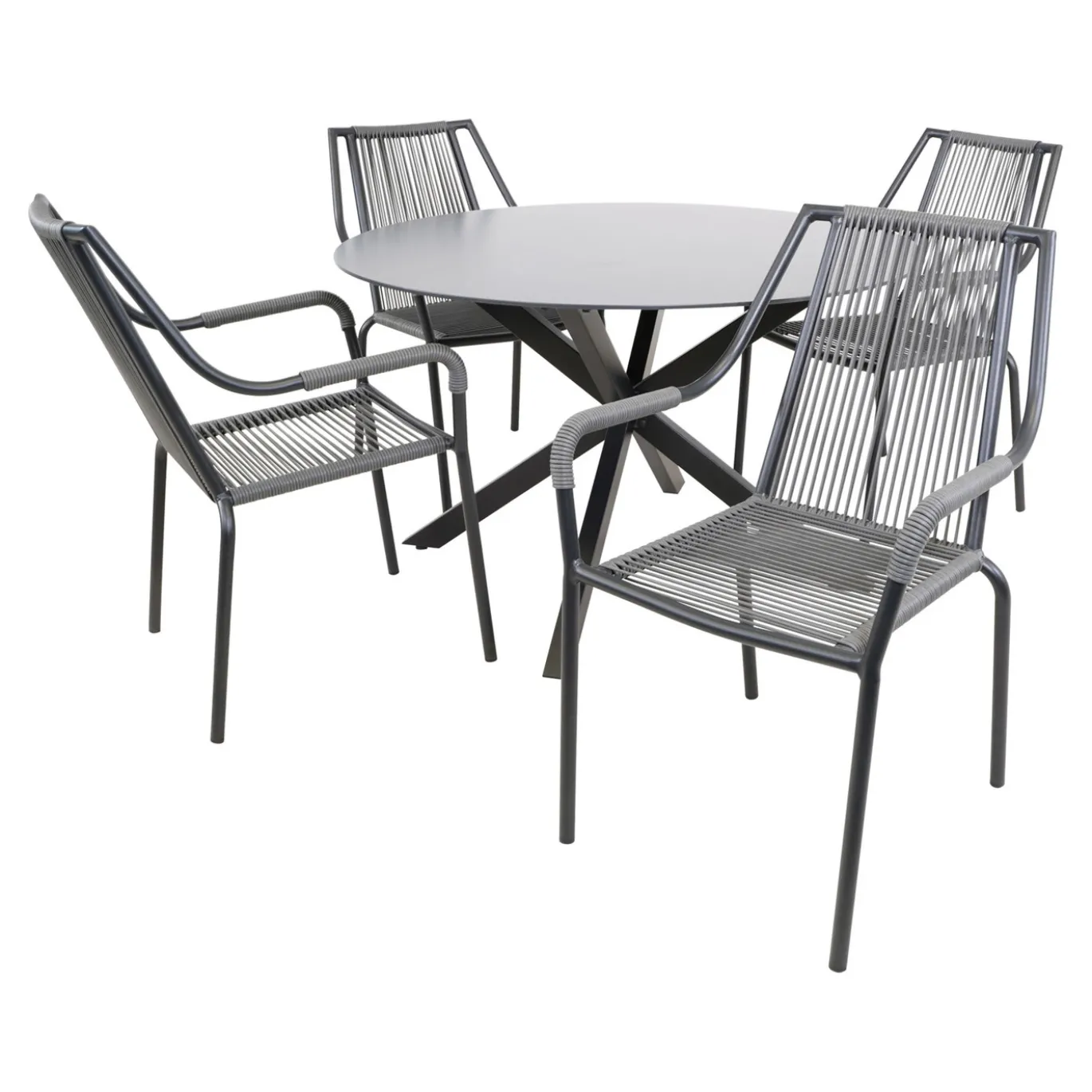 Lesli Living Stapelbare Tuinstoel Shelo Donkergrijs