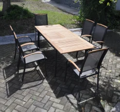 Lesli Living Uittrektafel Monza Antraciet 152/210x89cm