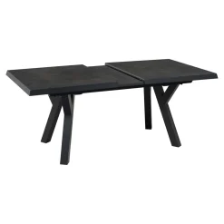 Lesli Living Uittrektafel Murcia Zwart Exclusive 163/203cm