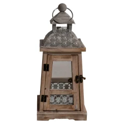 Lesli Living Windlicht Letland Hout, S/2