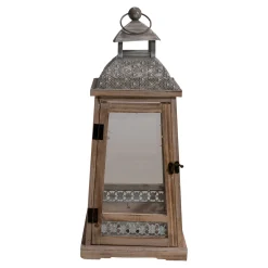 Lesli Living Windlicht Letland Hout, S/2