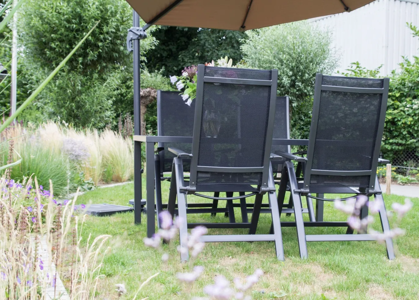Lesli Living Zweefparasol Libra Taupe Ø3Mtr