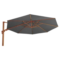 Lesli Living Zweefparasol Virgoflex Houtlook Grijs Ø3,5Mtr