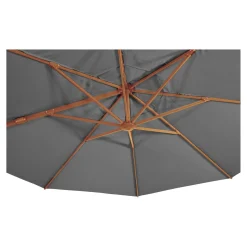 Lesli Living Zweefparasol Virgoflex Houtlook Grijs Ø3,5Mtr