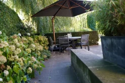 Lesli Living Zweefparasol Virgoflex Houtlook Grijs Ø3,5Mtr