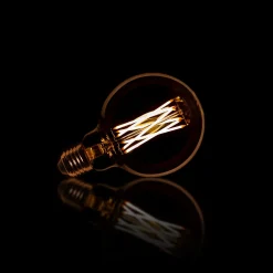 Lichtbron LED filament bol Ø9 5 - E27 6W dimbaar / Amberkleurig glas - Giga Meubel