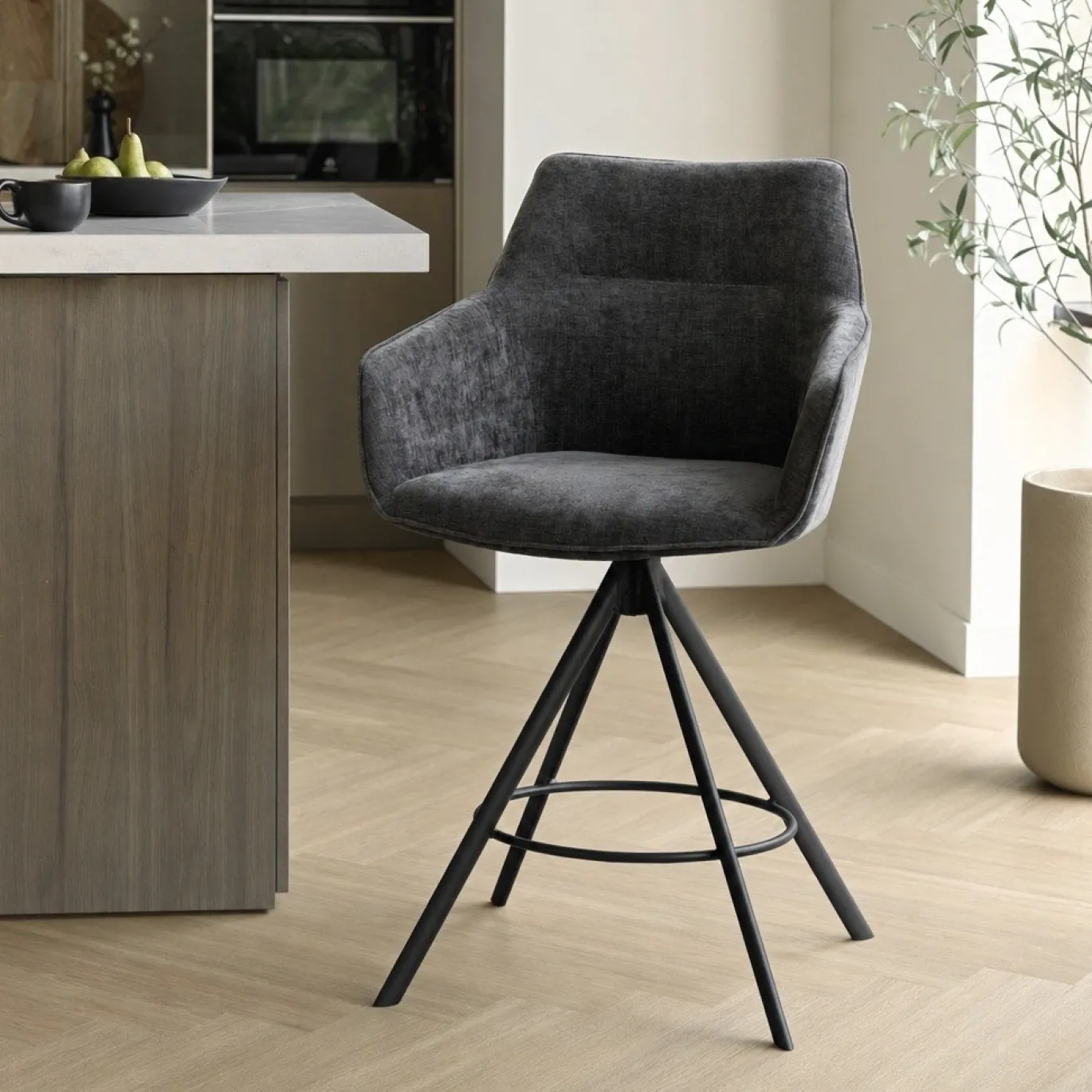 Lifestyle Barkruk Johnson Draaibaar Crown Antraciet