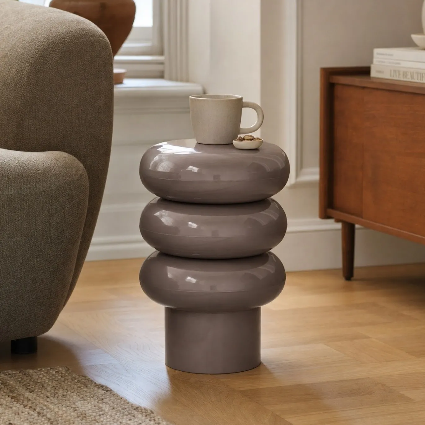 Lifestyle Bijzettafel Mara Deep Taupe Triple