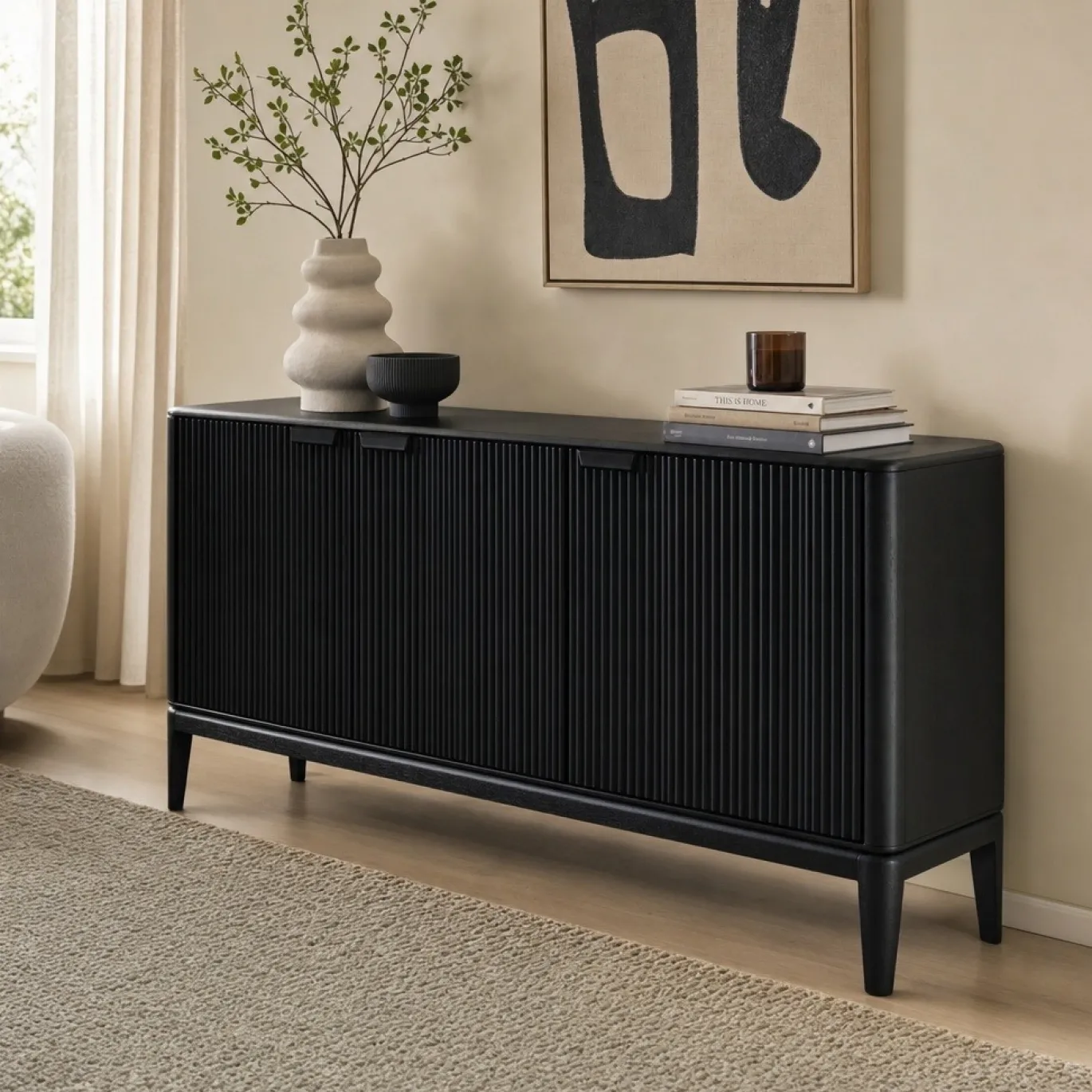 Lifestyle Dressoir Mesa Zwart 158cm
