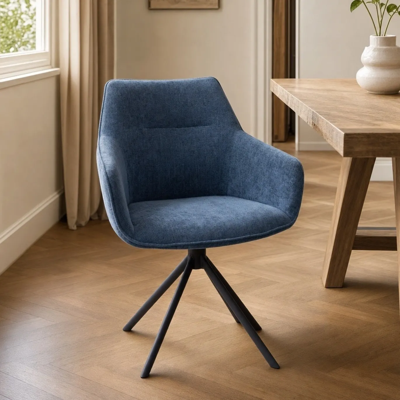 Lifestyle Eetkamerstoel Johnson Draaibaar Crown Blauw