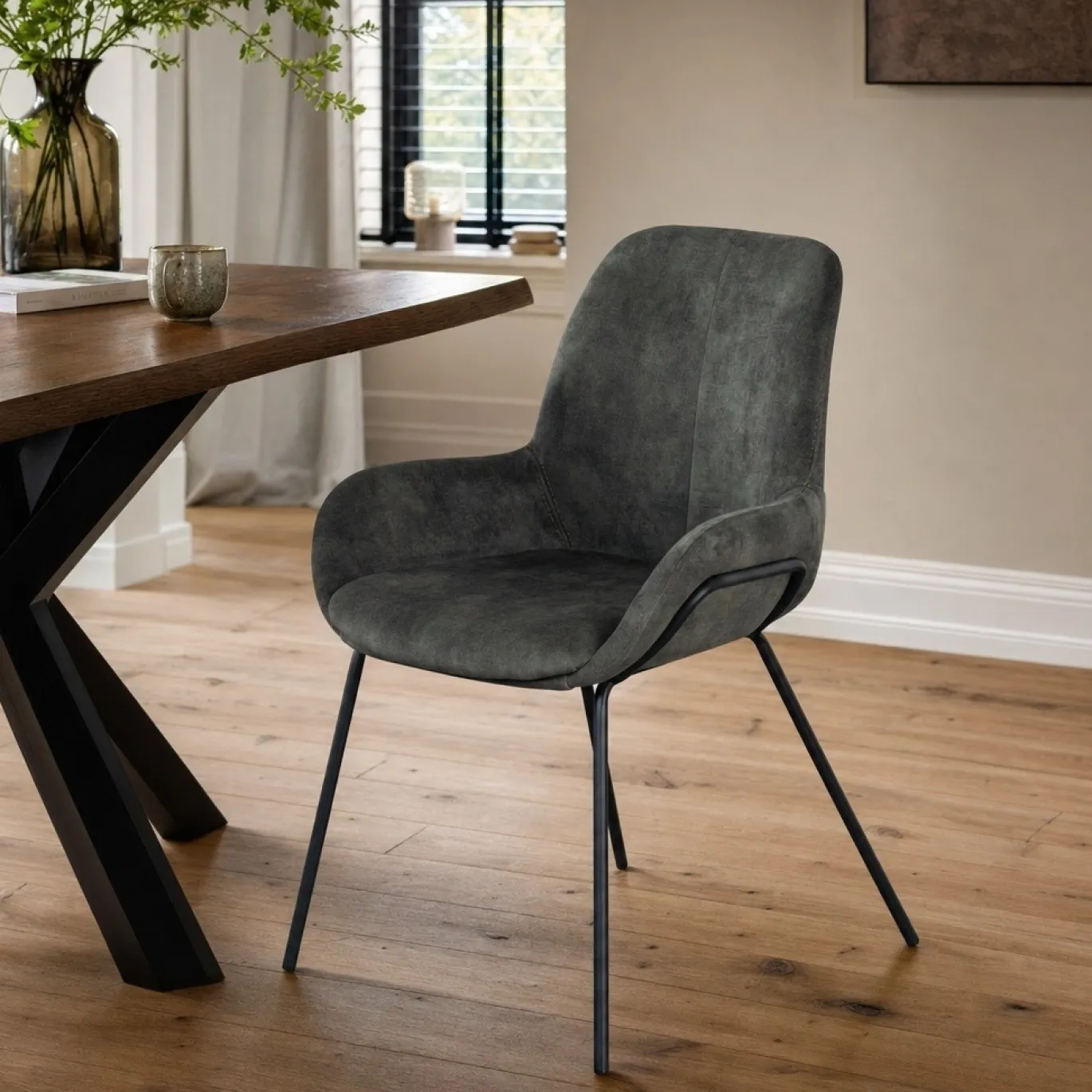 Lifestyle Eetkamerstoel Livingston Aquila Hunter Groen