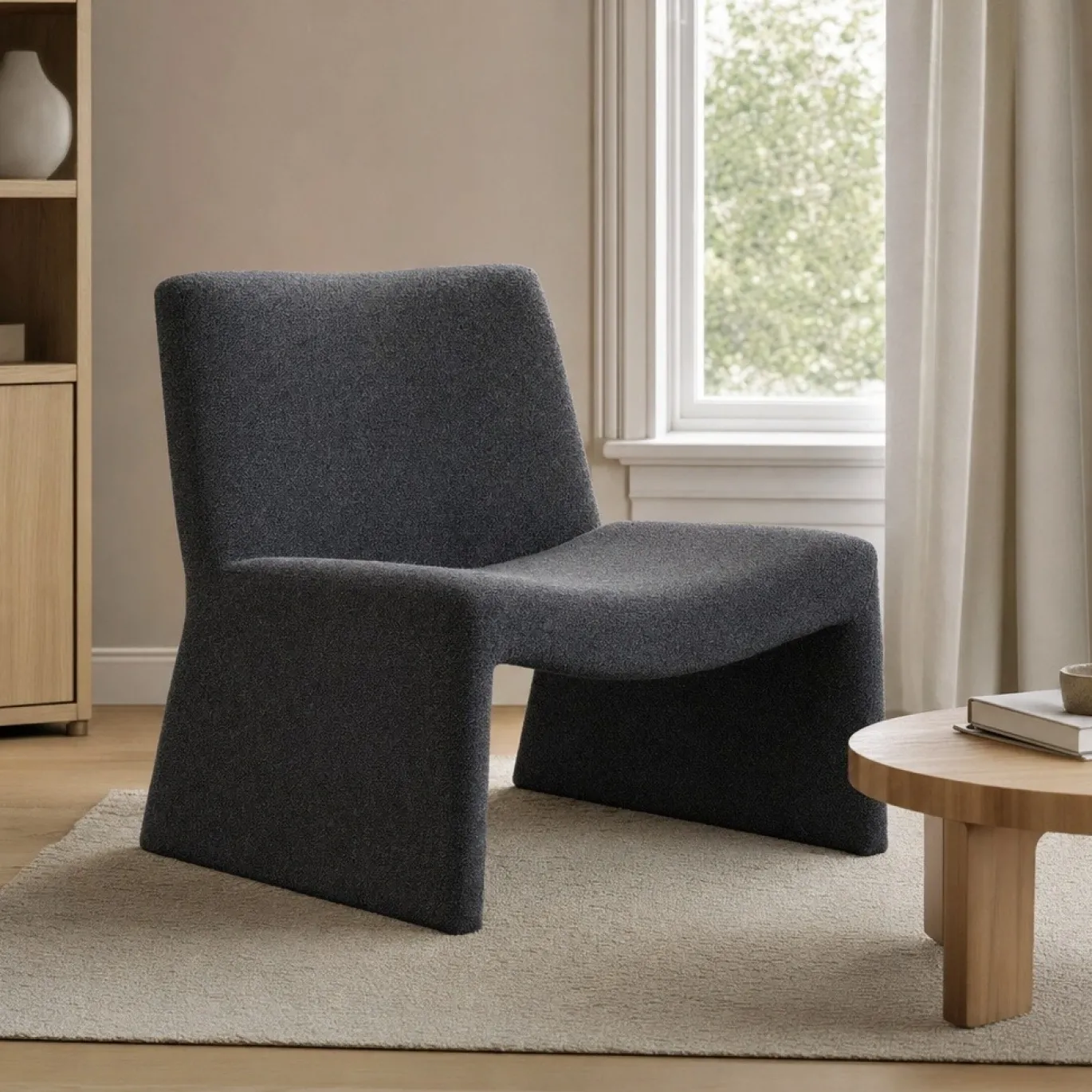 Lifestyle Fauteuil Georgia Bouclé Antraciet
