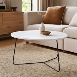 Lifestyle Salontafel Minnesota Wit Ø80cm