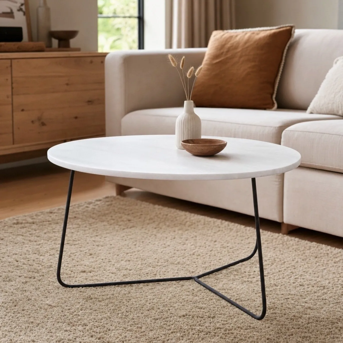 Lifestyle Salontafel Minnesota Wit Ø80cm