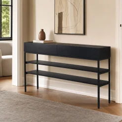Lifestyle Sidetable Dawson Zwart 145x78cm