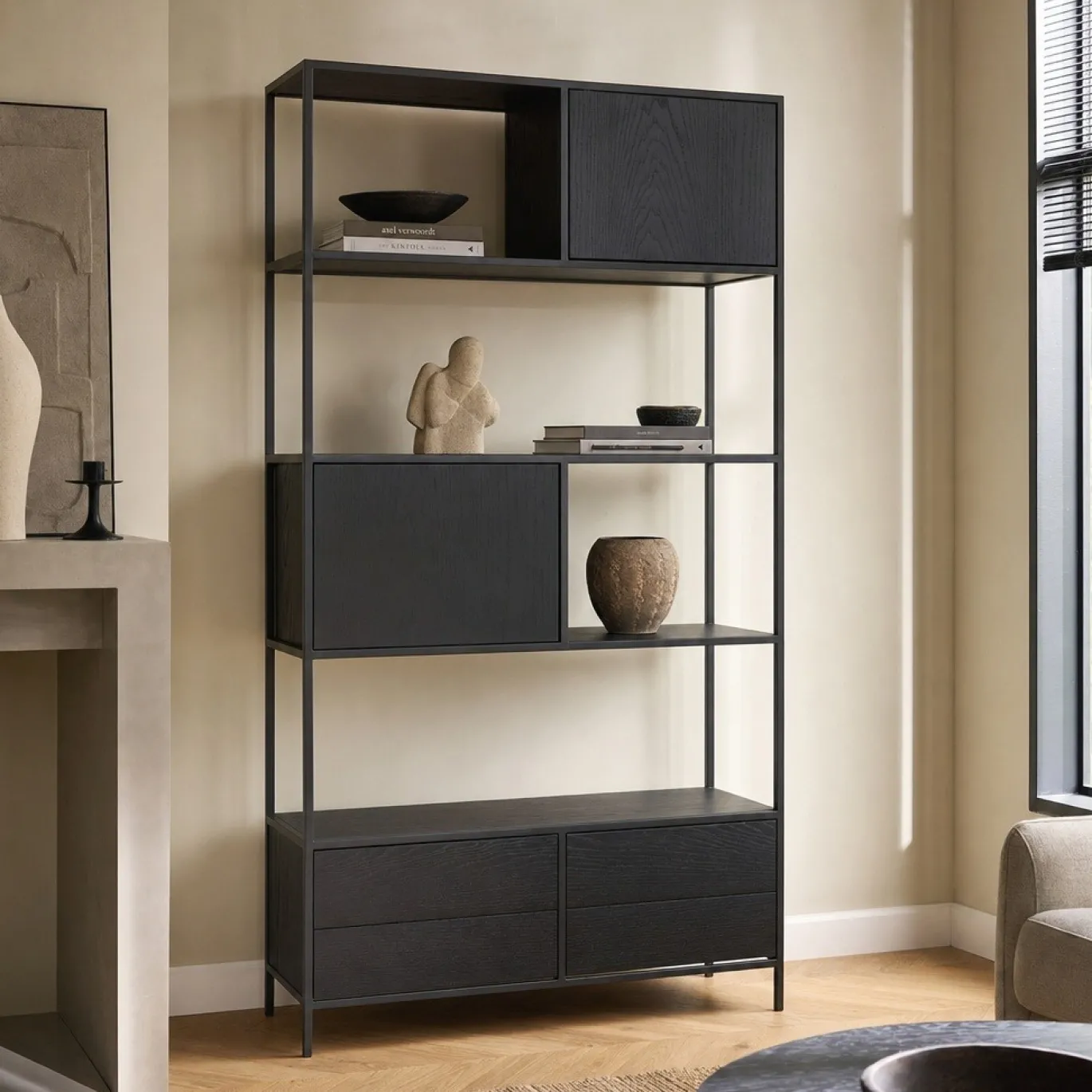 Lifestyle Wandkast Imperial Zwart 100x190cm