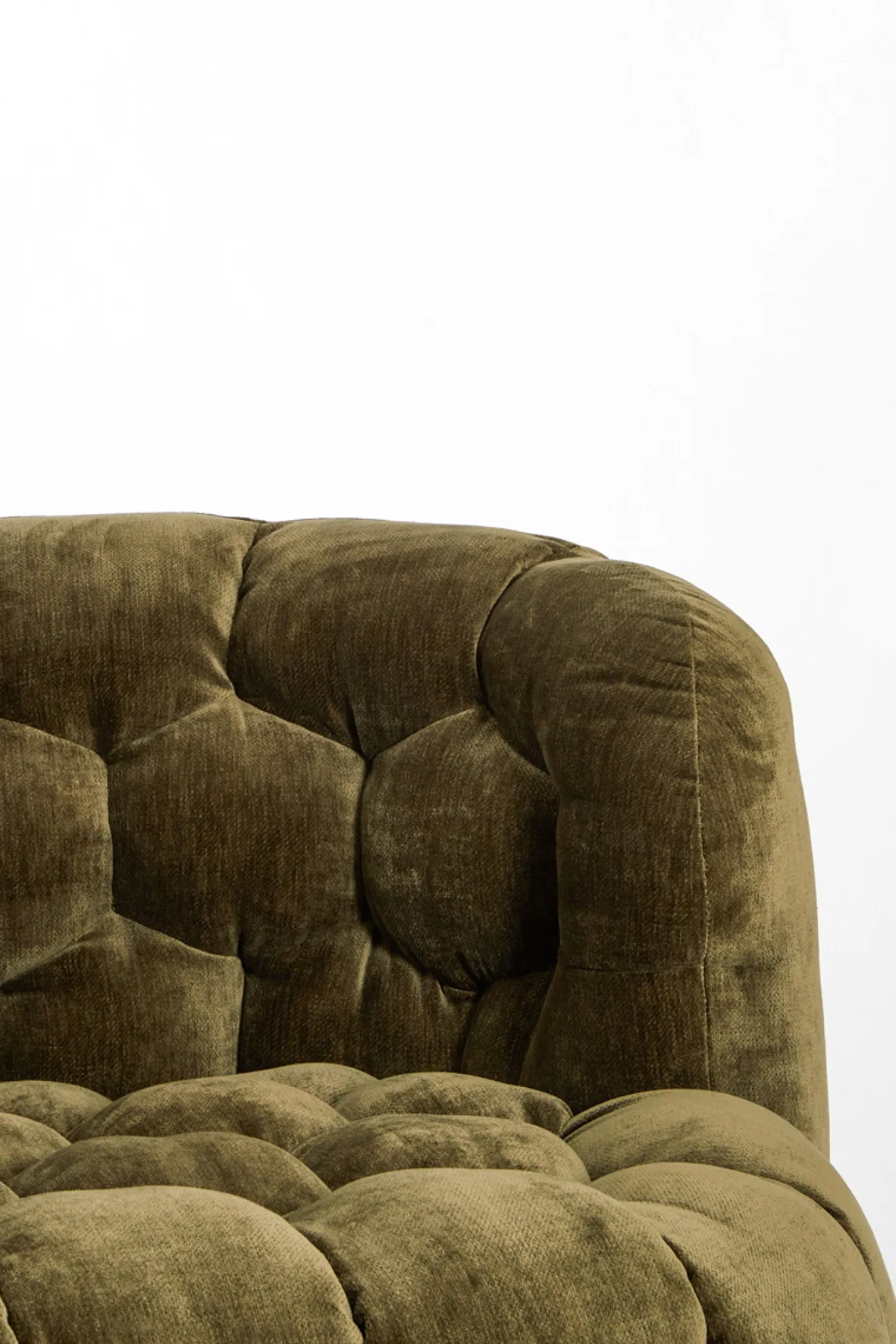 Light & Living Bank Amara Velvet Olijfgroen