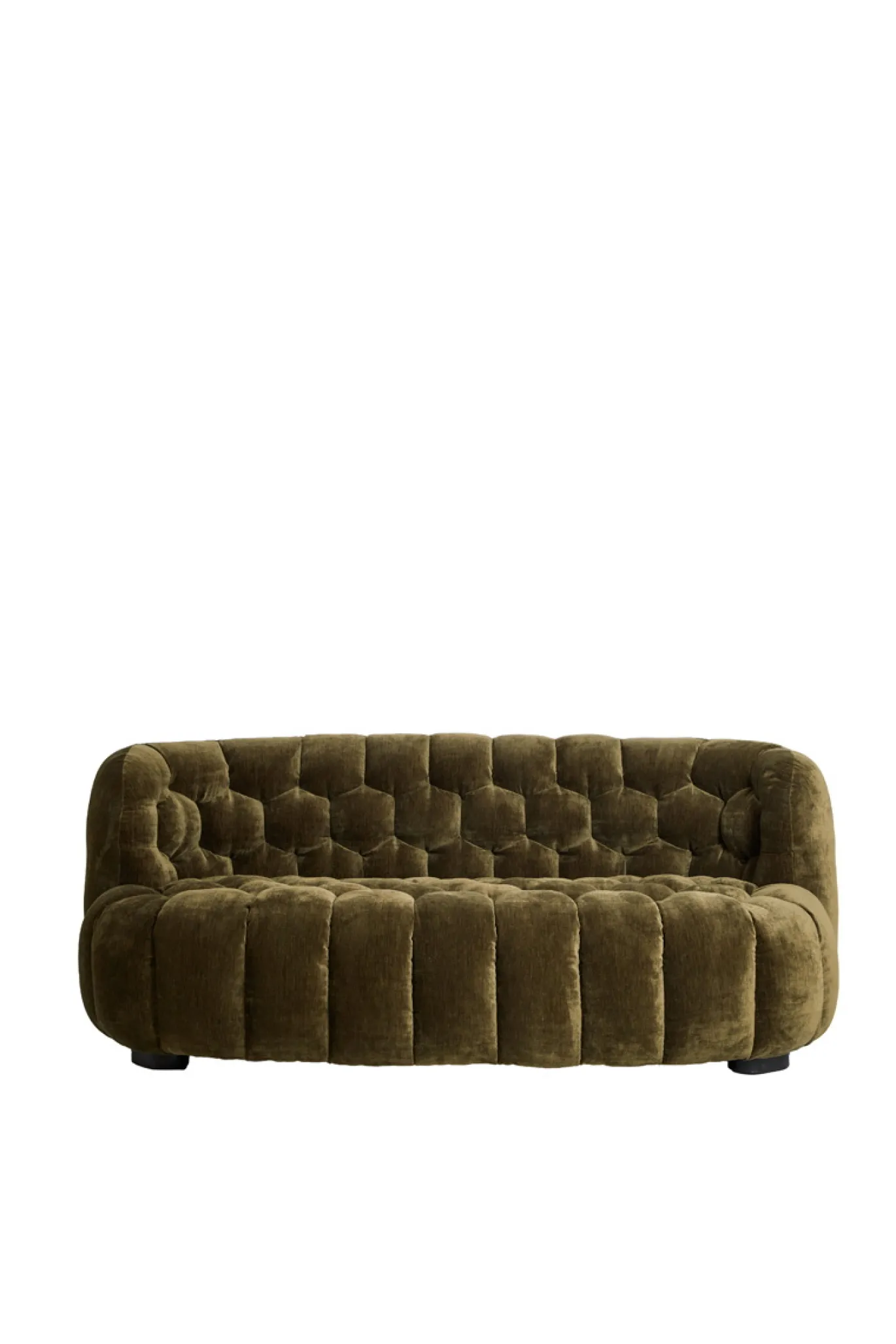 Light & Living Bank Amara Velvet Olijfgroen