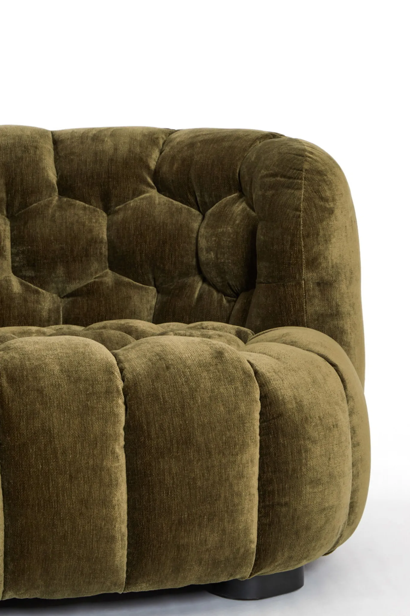 Light & Living Bank Amara Velvet Olijfgroen