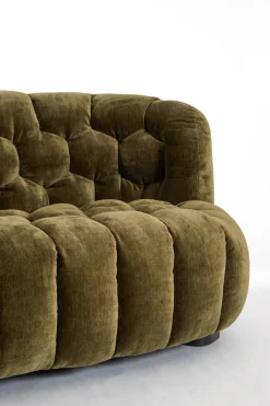 Light & Living Bank Amara Velvet Olijfgroen