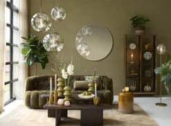 Light & Living Bank Amara Velvet Olijfgroen