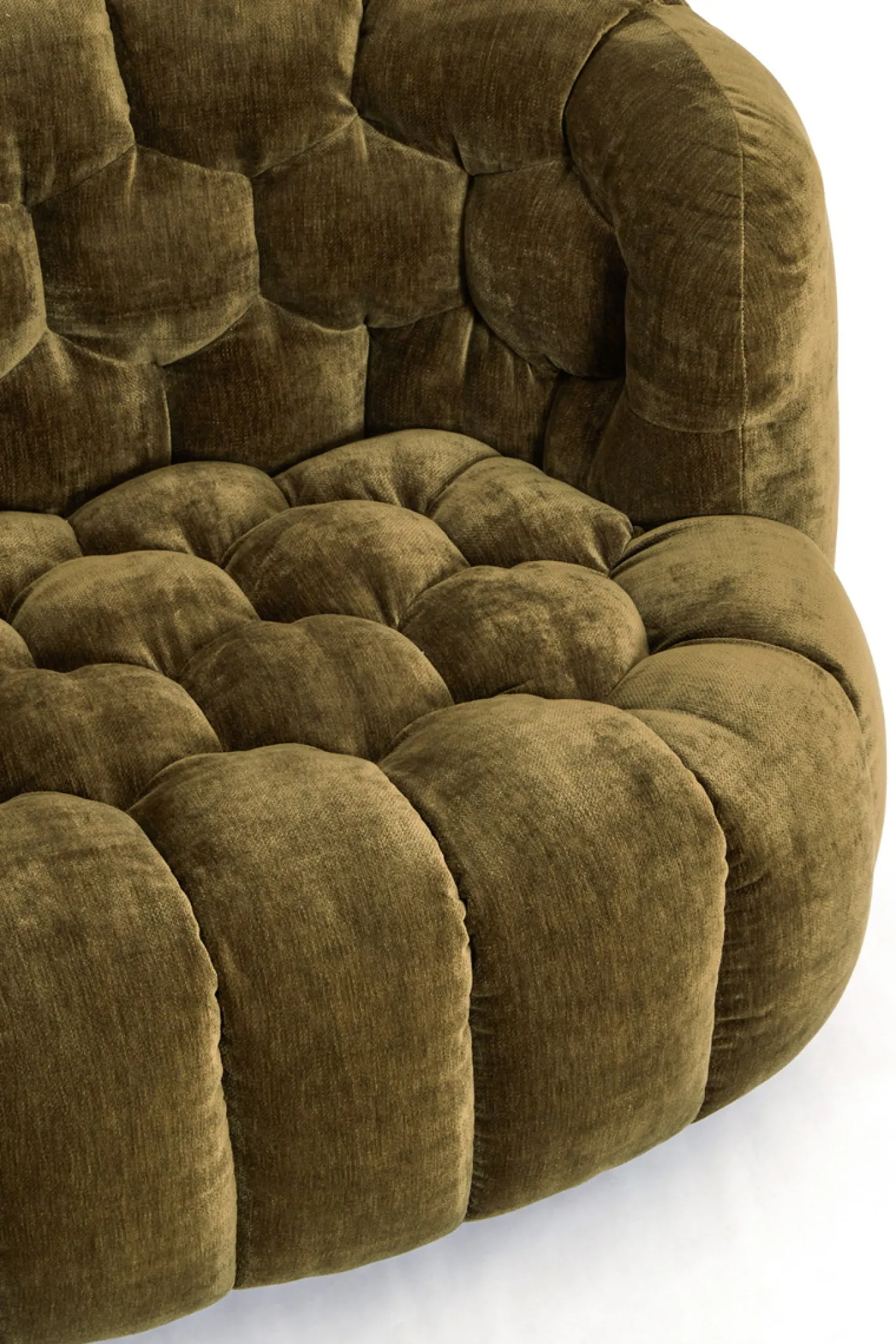 Light & Living Bank Amara Velvet Olijfgroen