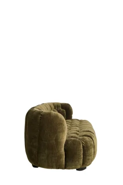 Light & Living Bank Amara Velvet Olijfgroen