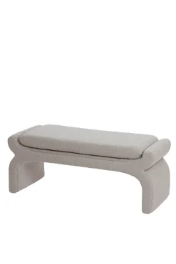 Light & Living Bankje Nafya Bouclé Taupe 119cm