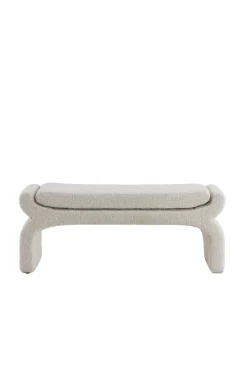 Light & Living Bankje Nafya Bouclé Crème 119cm