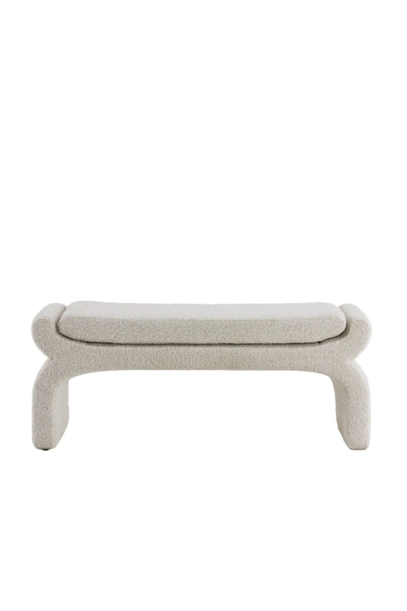 Light & Living Bankje Nafya Bouclé Crème 119cm