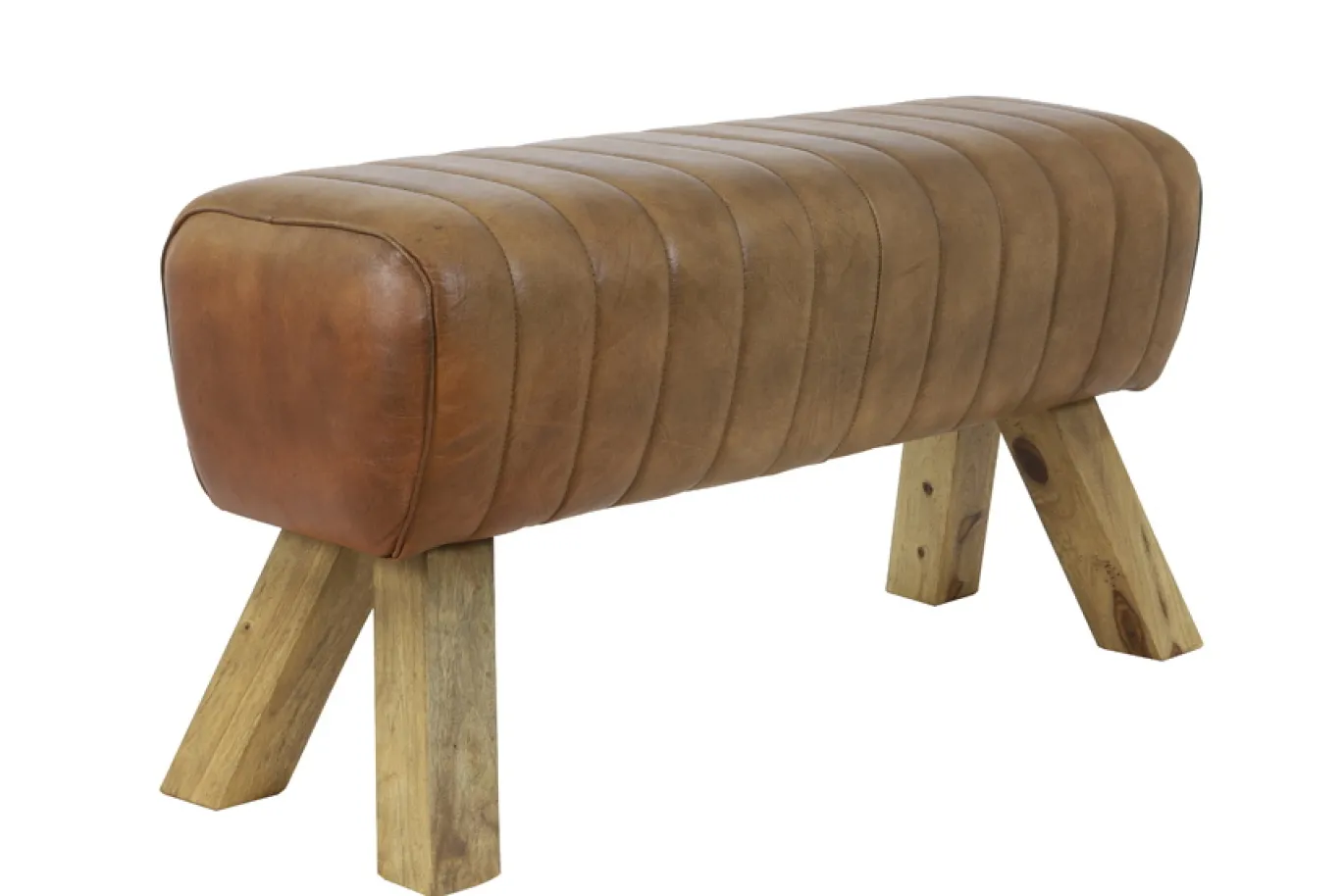 Light & Living Bankje Ramy Leer Bruin 90cm