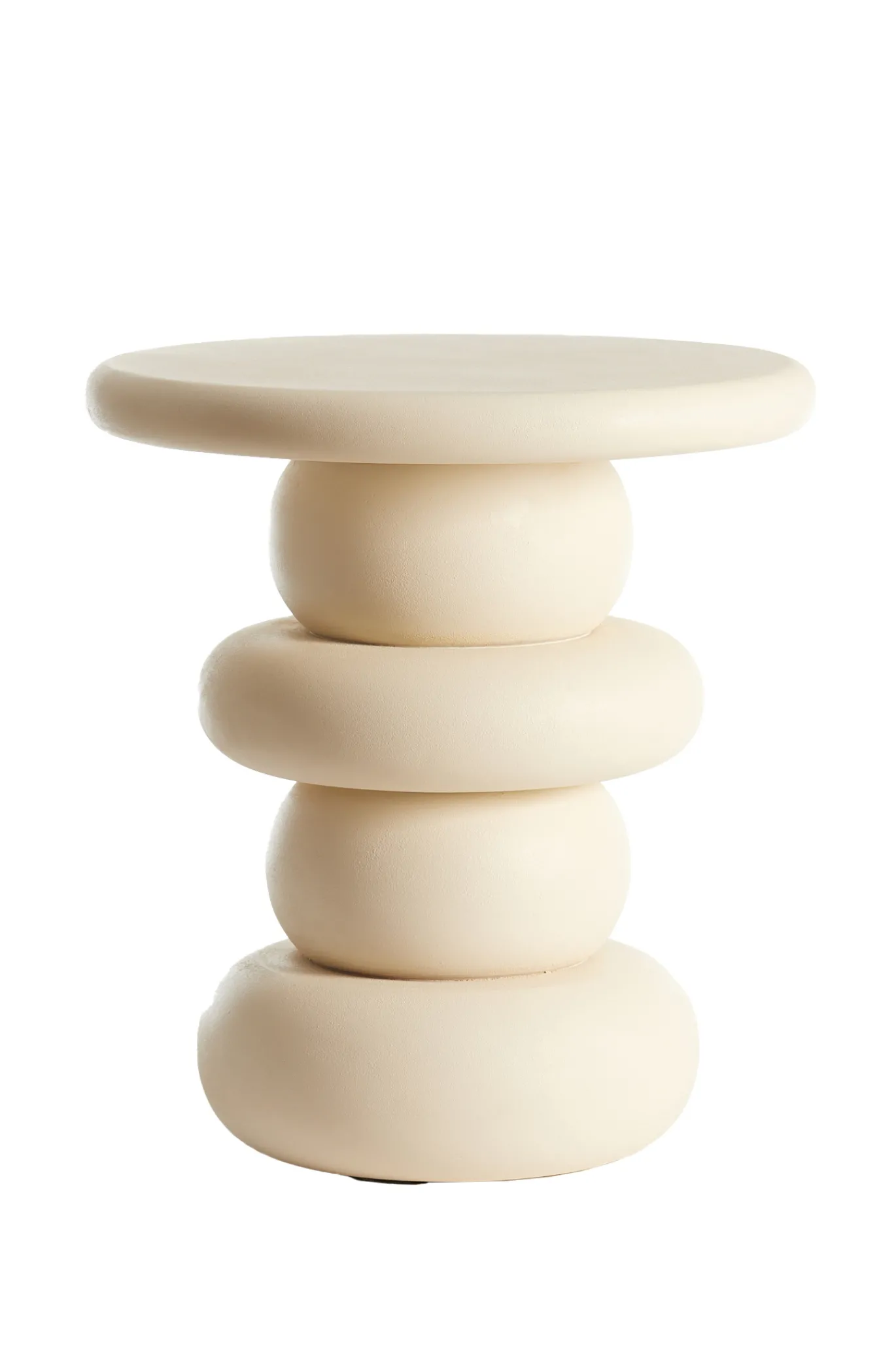 Light & Living Bijzettafel Azalas Crème Ø40cm