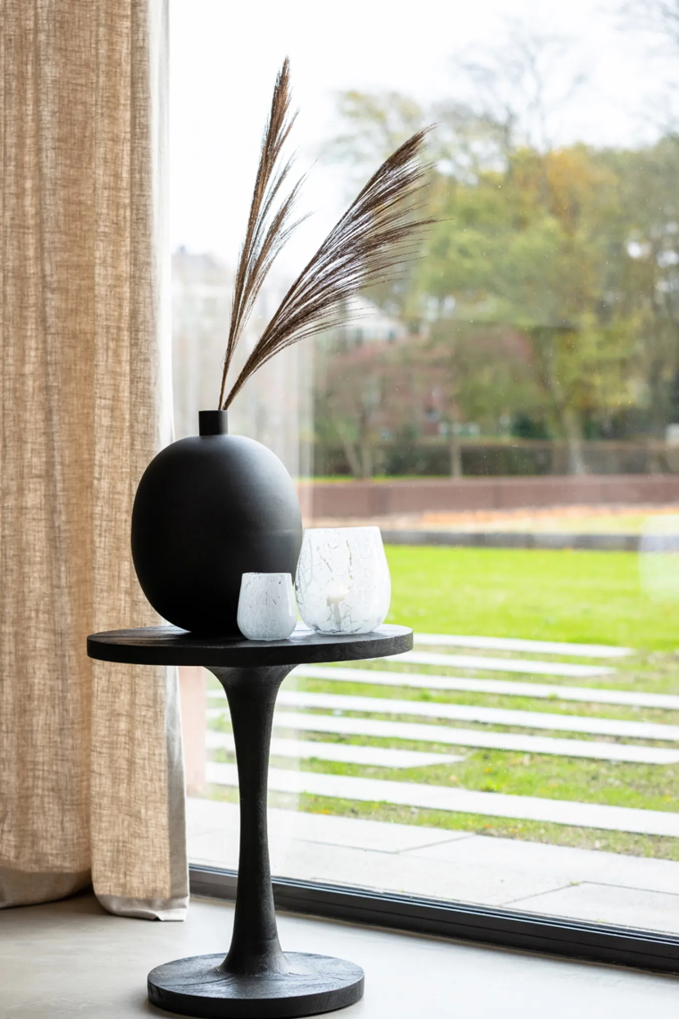 Light & Living Bijzettafel Bicaba Hout Zwart Ø50cm