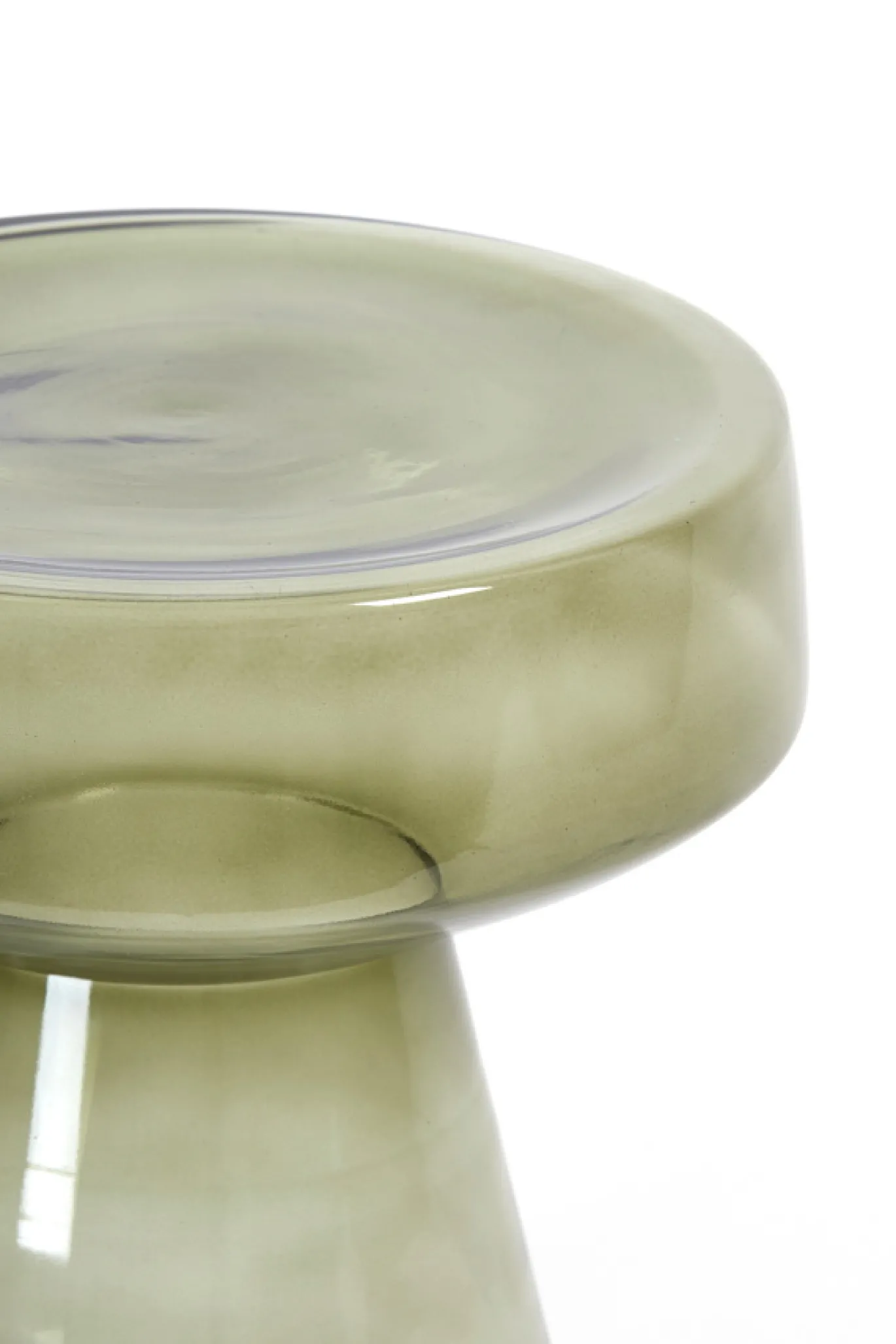Light & Living Bijzettafel Dakwa Glas Grijs Groen Ø37cm