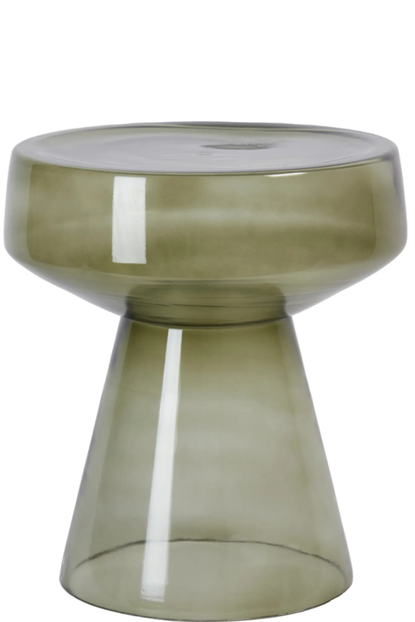 Light & Living Bijzettafel Dakwa Glas Grijs Groen Ø37cm