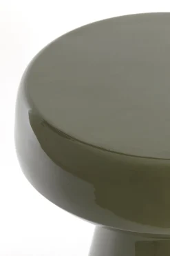 Light & Living Bijzettafel Dakwa Glanzend Donker Olijfgroen Ø38cm