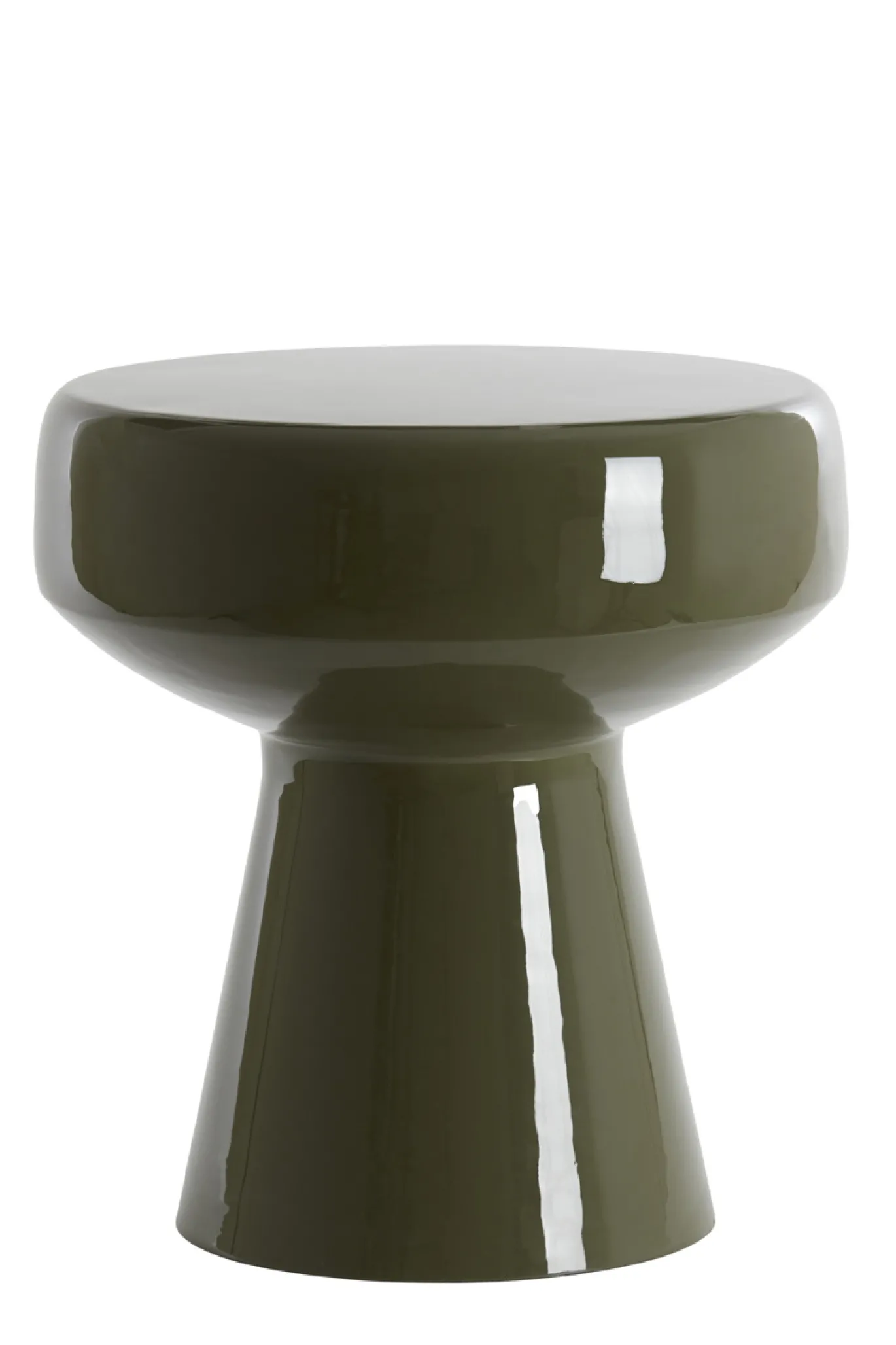 Light & Living Bijzettafel Dakwa Glanzend Donker Olijfgroen Ø38cm