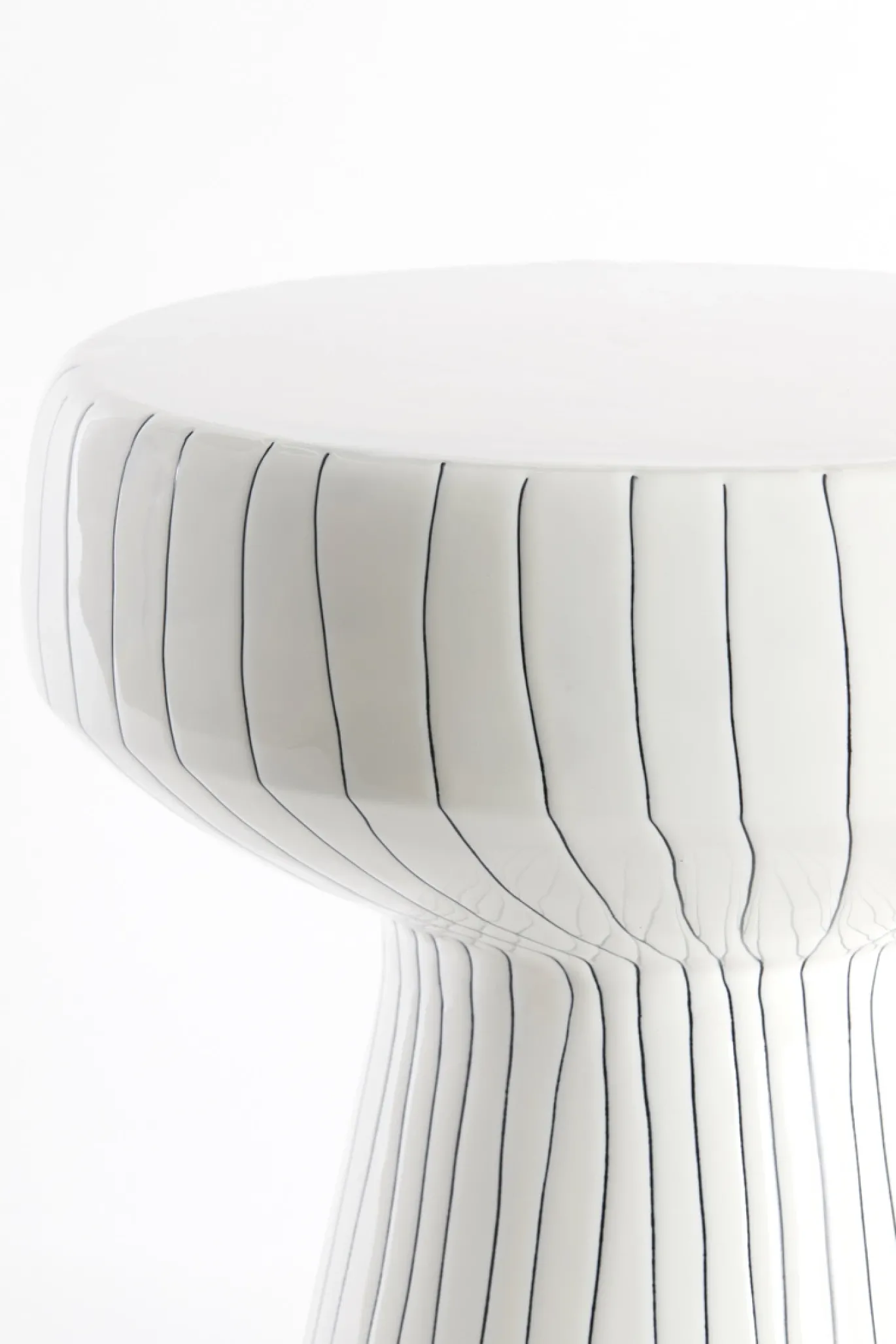 Light & Living Bijzettafel Dakwa Glanzend Wit Ø38cm