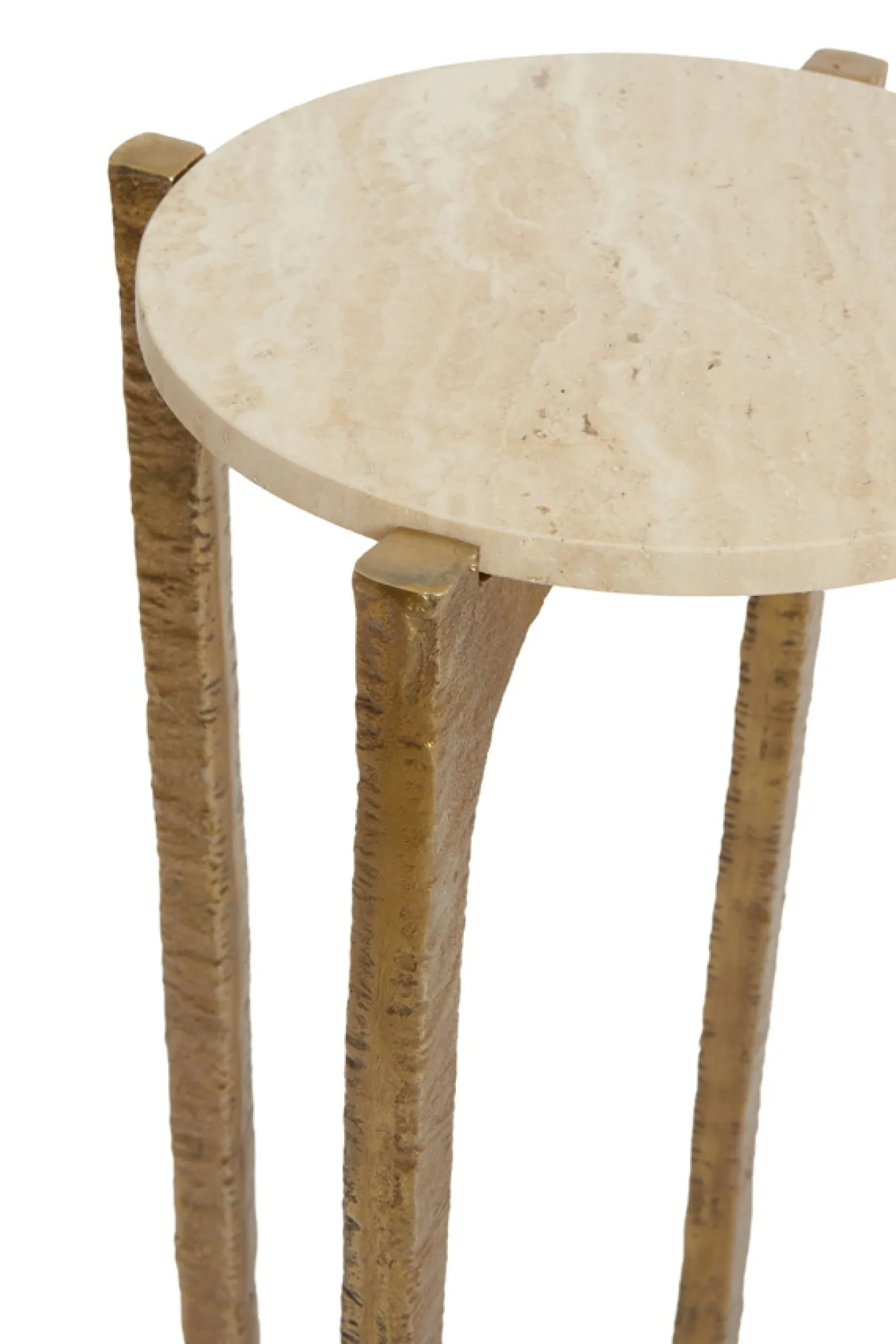 Light & Living Bijzettafel Kanae Set van 2 Travertin Zand Ø41+Ø45cm