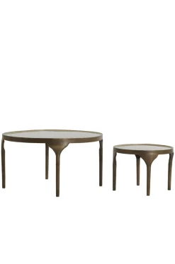 Light & Living Bijzettafel Lapaz Brons Set van 2 Ø50/Ø85cm